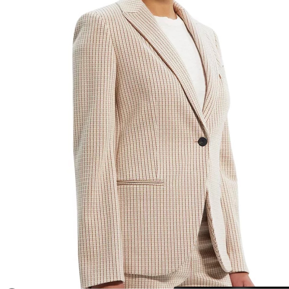THEORY Staple Blazer C. Blush MultiStratton Knit. Size 6. Multicolor.